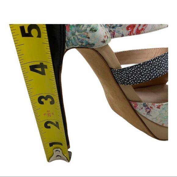 Nicole Miller Floral Cuff Ankle Platform Heels Sandals 9 - Picture 9 of 11